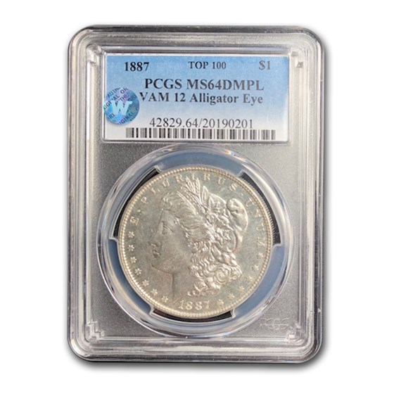 1887 Morgan Dollar DMPL MS-64 PCGS (VAM 12 Alligator Eye) 1887 Morgan Dollar DMPL MS-64 PCGS (VAM 12 Alligator Eye)